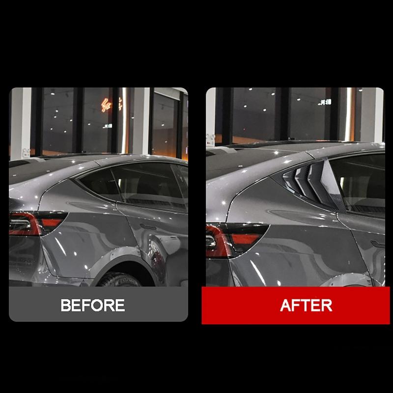 2Pcs/set Car Side Window Spoiler Cover Rear Triangle Window Sunshade For Tesla Model Y