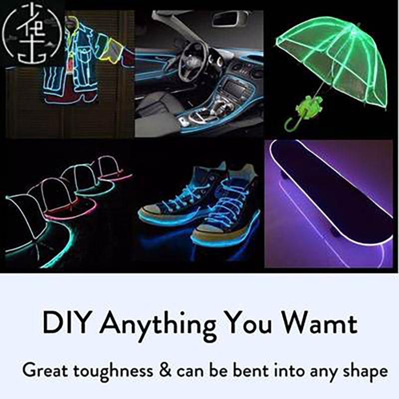Flexible Neon Light 10M/5M/3M/1M EL Wire Led Neon Dance Party Atmosphere Decor Lamp RopeTube Waterproof Multicolor Led Strip Red