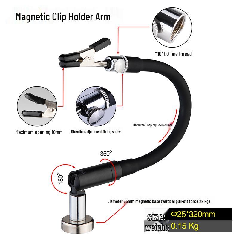 Pro Soldering Station Kit: Soldering Iron, Wire, Magnifying Lamp, Smoke Absorber, Magnetic Repair Tool