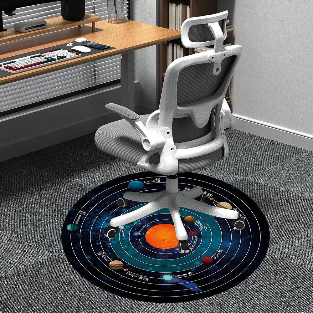 

1pc Solar System Chair Carpet for Office Non-Slip, Machine Washable Rug for Office - Holiday DecorMachine Made yy251029025 80cm by 80cm