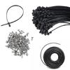 100pcs 12 Inches  Black Cable Ties  Ties with Screw Mounting Hole Automotive Cable Ties for Home Office Wire Managements