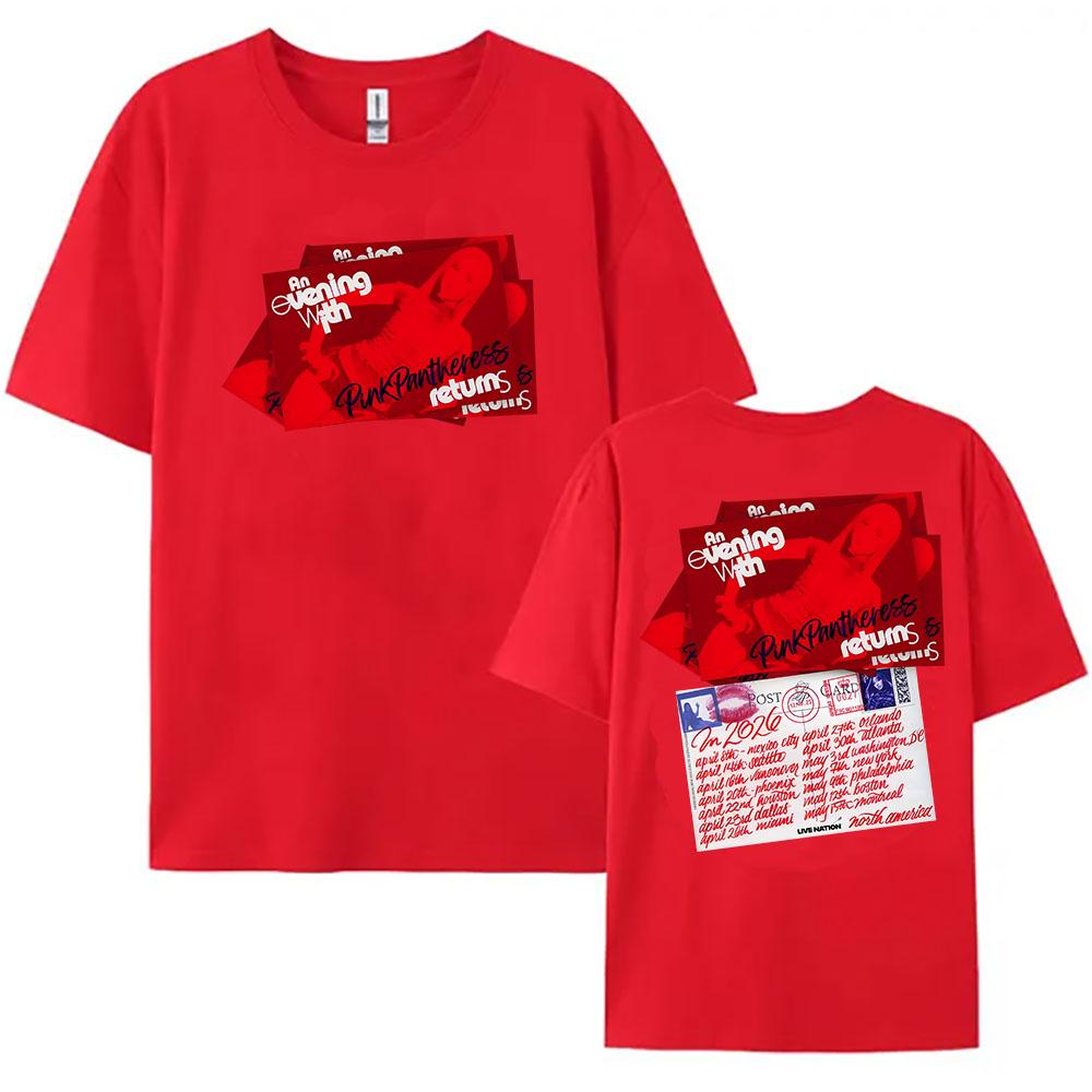 

An Evening with PinkPantheress Tour Into Spring 2026 T-shirt Short Sleeve Cotton Tshirts Casual Loose Unisex T Shirt Tees S червоний