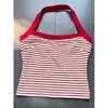 Export Single French Vintage Style Sexy Wind 3 Colors Halterneck Stripes Silm Vest Tops