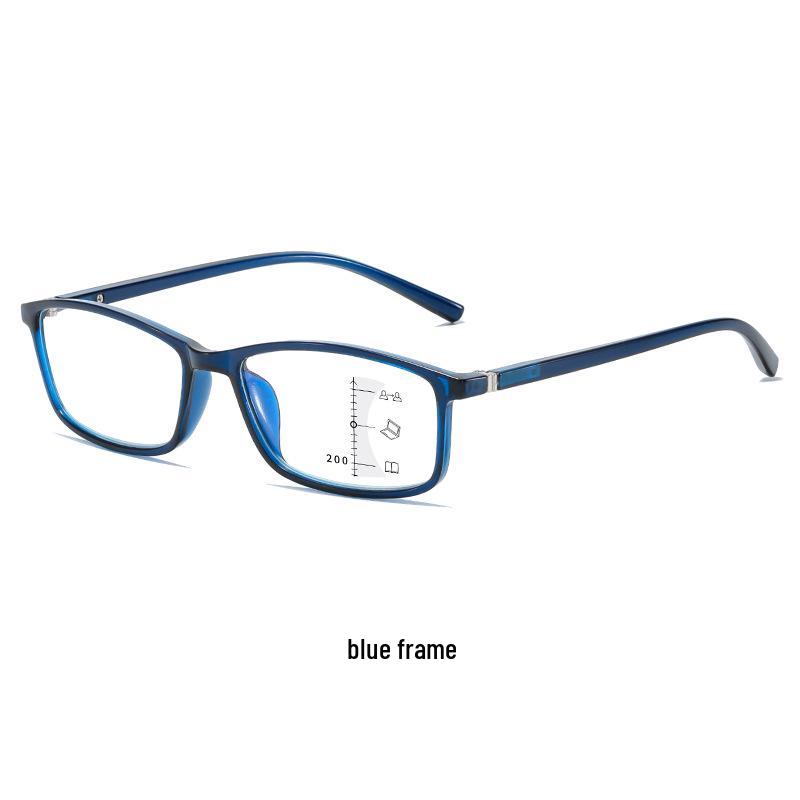 Retro Progressive Multifocal Reading Glasses for Near & Far with Anti-Blue Light, Ideal for Middle-Aged & Elderly
