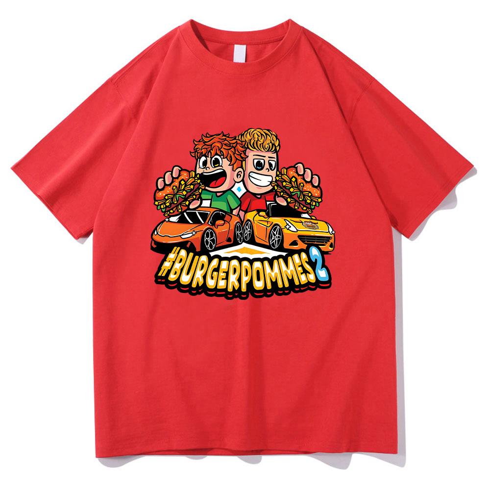 Burgerpommes 2 trička módní pánská/dámská estetická trička vtipné trendy oblečení krátký rukáv bavlněné vysoce kvalitní tričko pro každodenní nošení