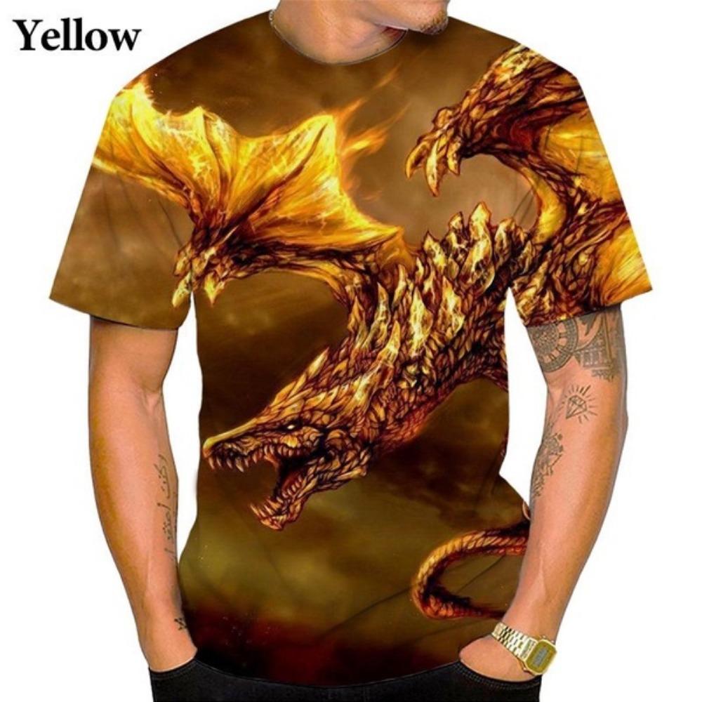 

Футболки с принтом Summer Dragon 3D для мужчин, модные, индивидуальные, крутые мужские футболки 5XL
