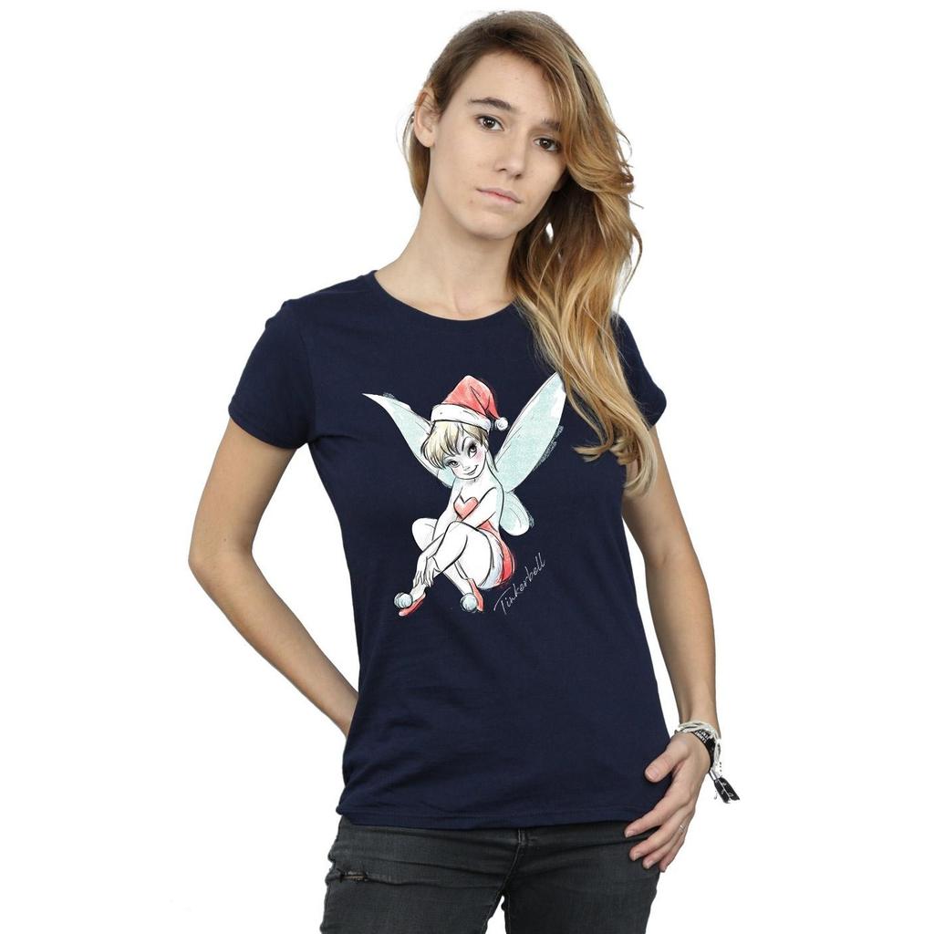 Disney Womens/Ladies Tinkerbell Christmas Fairy Cotton T-Shirt