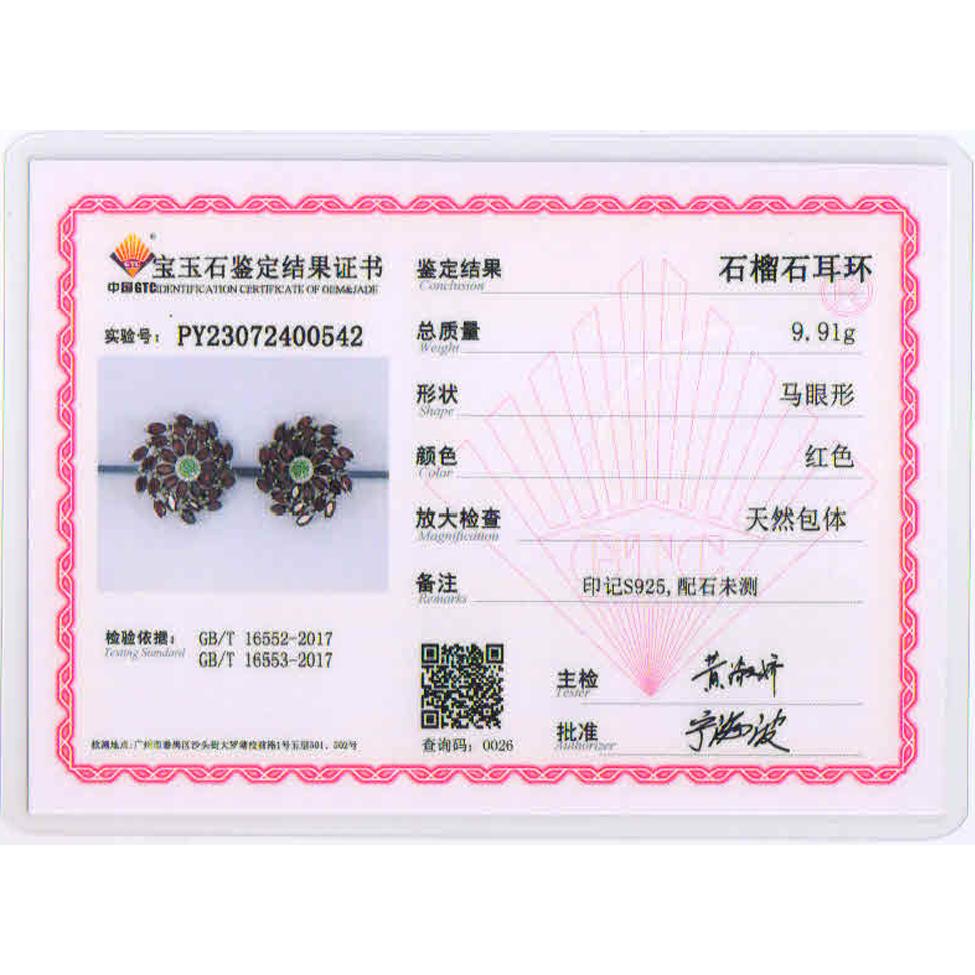 Wunderschönes Design aus natürlichen, hellen, roten Granat-Luxus-Ohrringen für Damen aus 925er-Sterlingsilber, edler Schmuck, Jubiläumsfeier