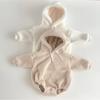 Unisex Infant Winter Hooded Onesie with Snap Crotch - Warm Plush Coverall