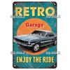 Retro Hot Rod Garage Metal Tin Sign Vintage Style Wall Door Decor for Man Cave Home Workshop