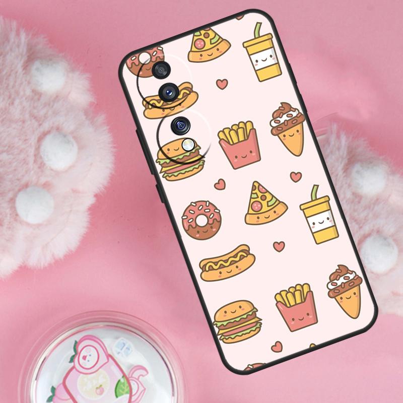 French Fries Burger Pizza Case For Honor Magic 6 5 7 Lite Honor 200 Pro 50 70 90 Lite X9b X9a X8b X8a X8 X9 X9c Cover