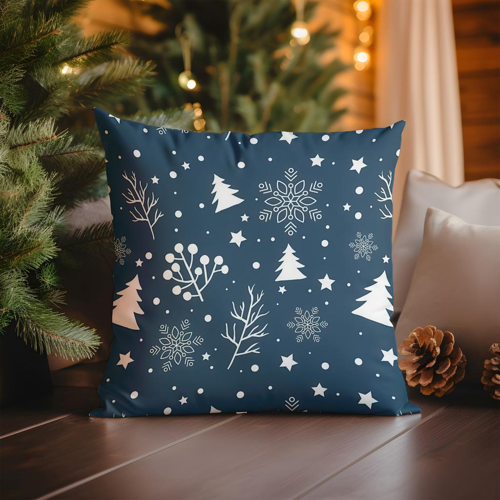 Home Decor Christmas Green Pillow with Tree Patterns Pattern Cushion Cover Suitable for Sofa Bedroom Car Pillow Cover