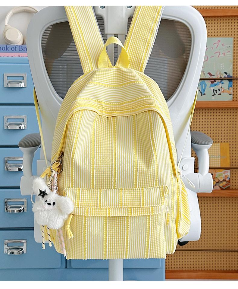 Schoolbag Korean Version Ins College Style Schoolbag for Female Junior High School Students Cute Small Fresh Backpack Large Capacity Casual Backpack