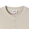 BROMPTON LONDON Button Waffle Half Sleeve T-Shirt - Beige (P252Mts433)