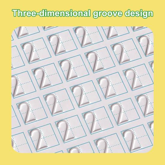 4Pcs Writing Exercise Book for Children Ages 3-10 Handwriting Workbook Kit with Letters Numbers Math Paintings English Groove Practice Copybook
