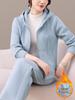 Brand Autumn/Winter Women's Plus Velvet Fashionable Hoodie Two-Piece Sportswear Suit