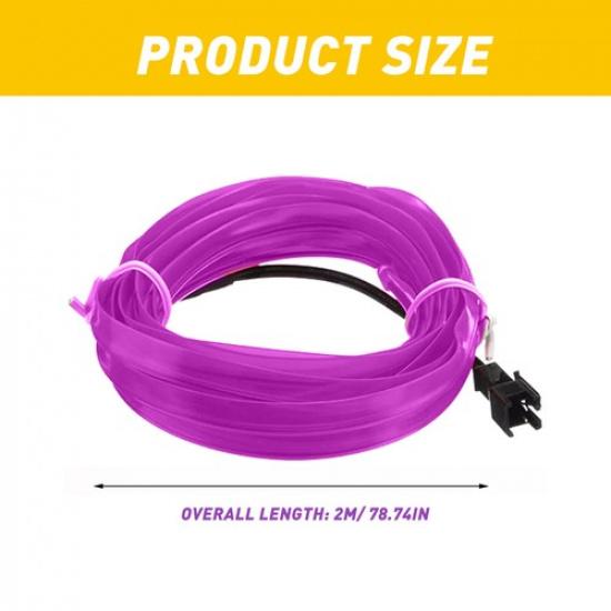 Purple 2M/78.74In Light Strip LED Waterproof For Car 12V Truck Boat Flexible USA