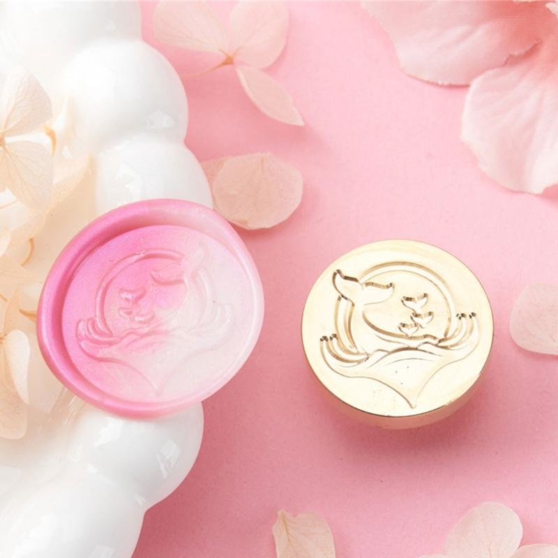 2Pcs Love Heart Seal Stamp, Wedding Themed Seal Stamp Head for Seal Invitations, Valentines Card, Package Embellishment