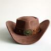 Heart Shaped Cowboy Hat Horse Head Leather Accessory Western Cowboy Hats Vintage Big-edge Gentleman Cowgirl Jazz Hat Holidays