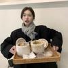 Solid Color Y2K Knitted Scarf Thicken Cross Woolen Scarf Fashion Winter Warm Scarf  Unisex