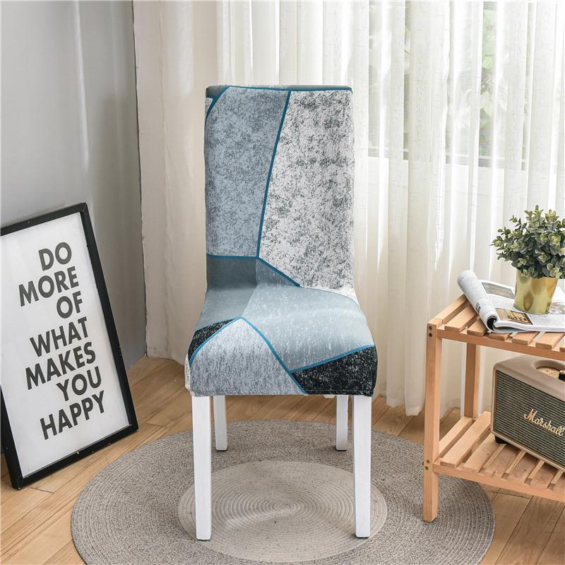 Geometric Elastic Dining Chair Cover Universal Slipcovers Chair Case Stretch Seat Cover for Wedding Hotel Banquet Living Room