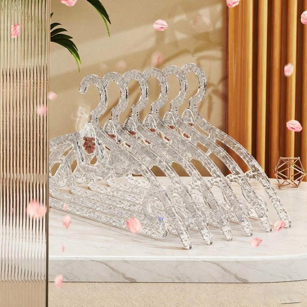 [Mint Green]Violet Scented Acrylic Hangers | Luxury Clear Design For Clothing Stores | Aromatic & Stylish Clothes Drying Rack