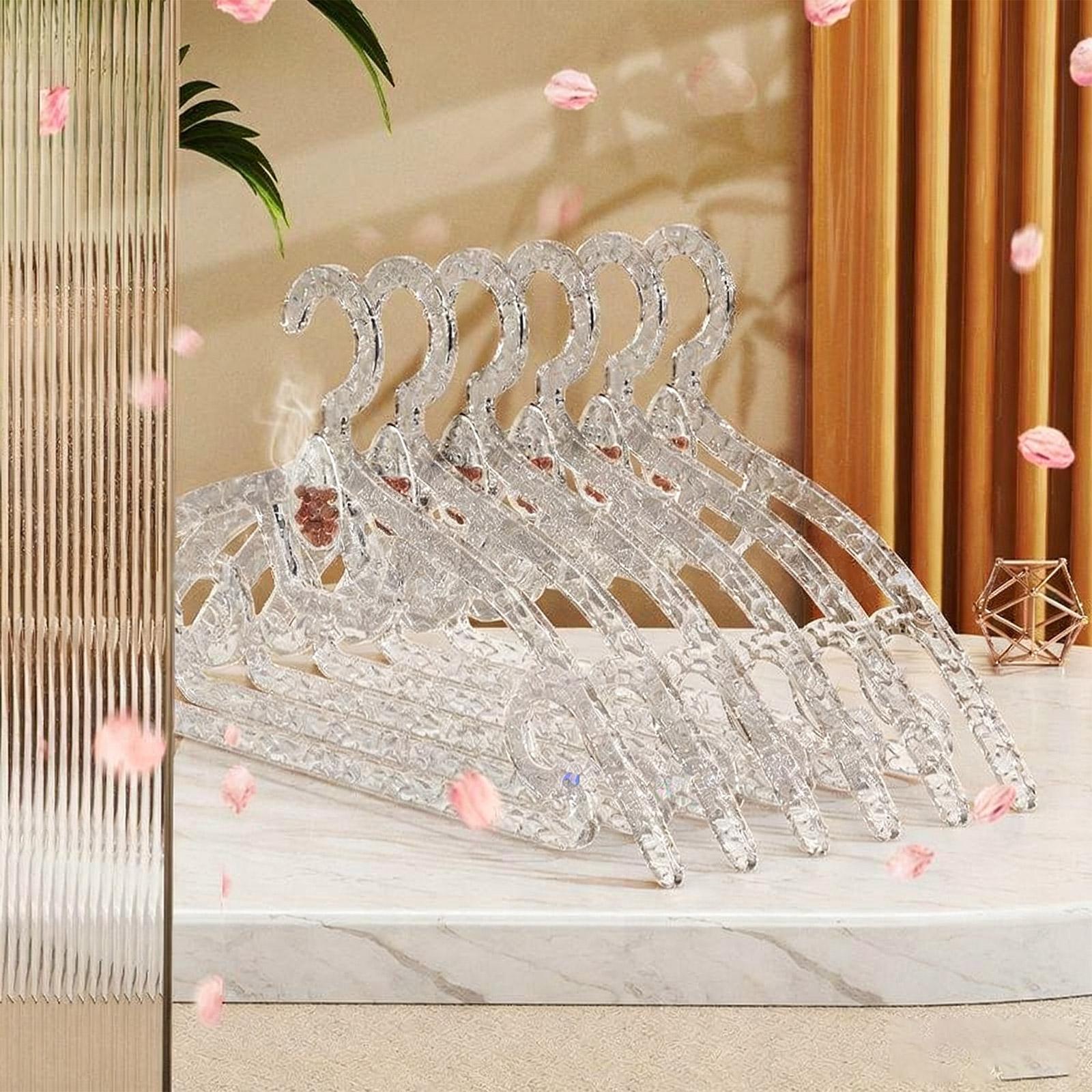 

[Мятно-зеленый] Акриловые вешалки с ароматом фиалки | Роскошный прозрачный дизайн для магазинов одежды | Ароматная и стильная сушилка для одежды One Size белый