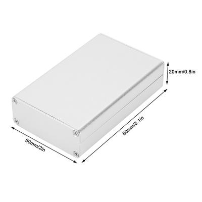 Aluminium Behuizing PCB Instrument Elektrische Koelbox Zilver 20*50*80mm