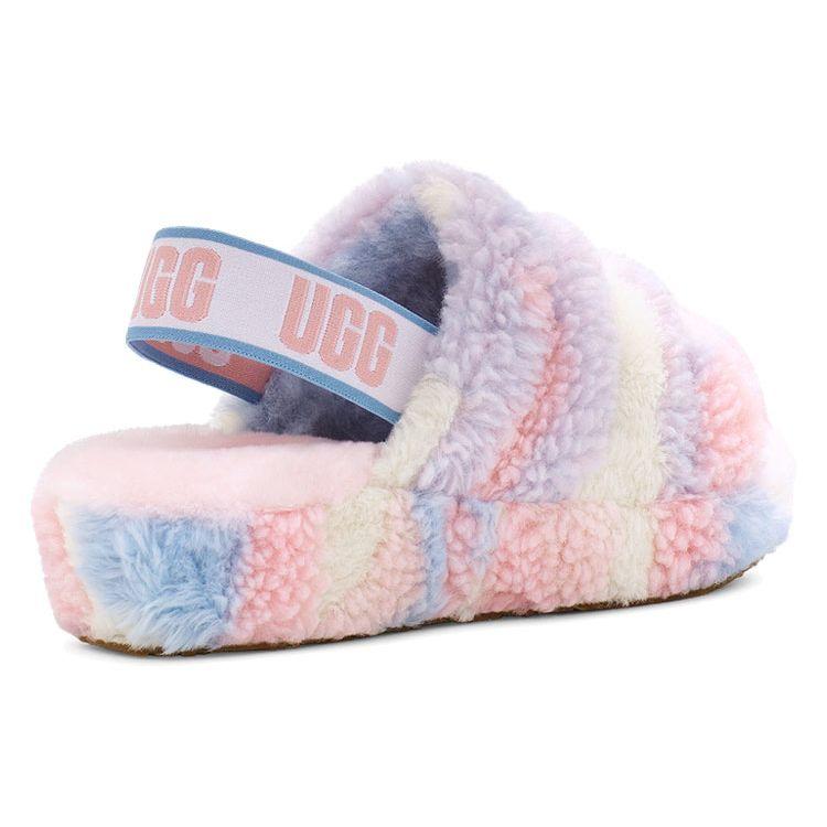 UGG Fluff Yeah Slide Cali Collage Fashion Comfortable Slide Sandals Women Sandals Rainbow 1120070-PSTR