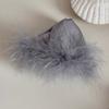 Korean Style Satin Triangle Shark Clip Plastic Women Hairgrips Fluffy Feather Hair Claw  Banquet
