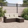 VidaXL Garden Lounge Set with Cushions 4 Pcs, Patio Sofas, Patio Furniture Set, Outdoor Furniture, Brown 3218863
