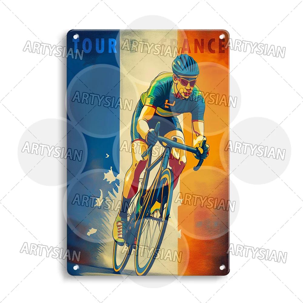 Tour de France Metal Sign Cycle Bicycle Racing Plaque Course de la Paix Championnat du monde Tour of Peace Vel’ d’Hiv Alcyon