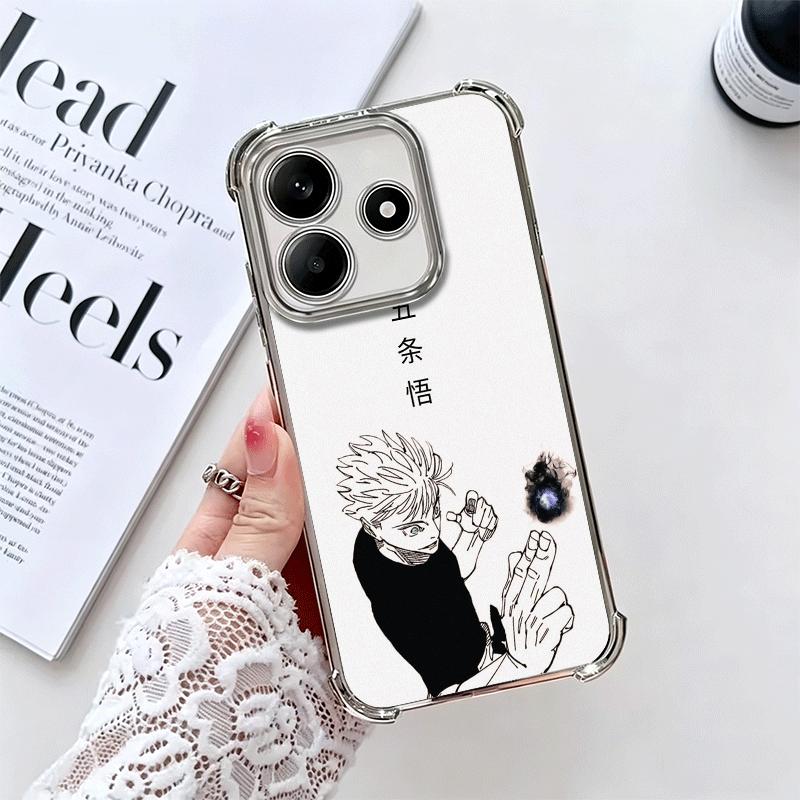 JUJUSU Anime Character Black White Soft Phone Case For Xiaomi Redmi Note 14 15 Pro Plus 13 12 11S 11T 5G 10 9S 9 Plating Anti-Fa