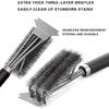 1/2PCS  Safe Grill Brush and Scraper with Deluxe Handle Grill Cleaner Brush Stainless Steel Bristle Grill Brush Accessories