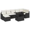 Ensemble de Canapé de Jardin de 8 Pièces avec Coussins Noir Rattan Poly, Canapé de Jardin 2 Places avec Rangement &amp; Coussins 3357240