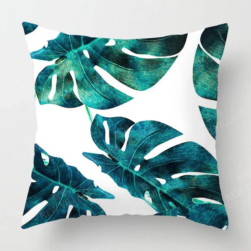 

Скандинавский осенний домашний декор осенняя наволочка для диванной подушки современный x x x растение зеленый лист 66x66cm