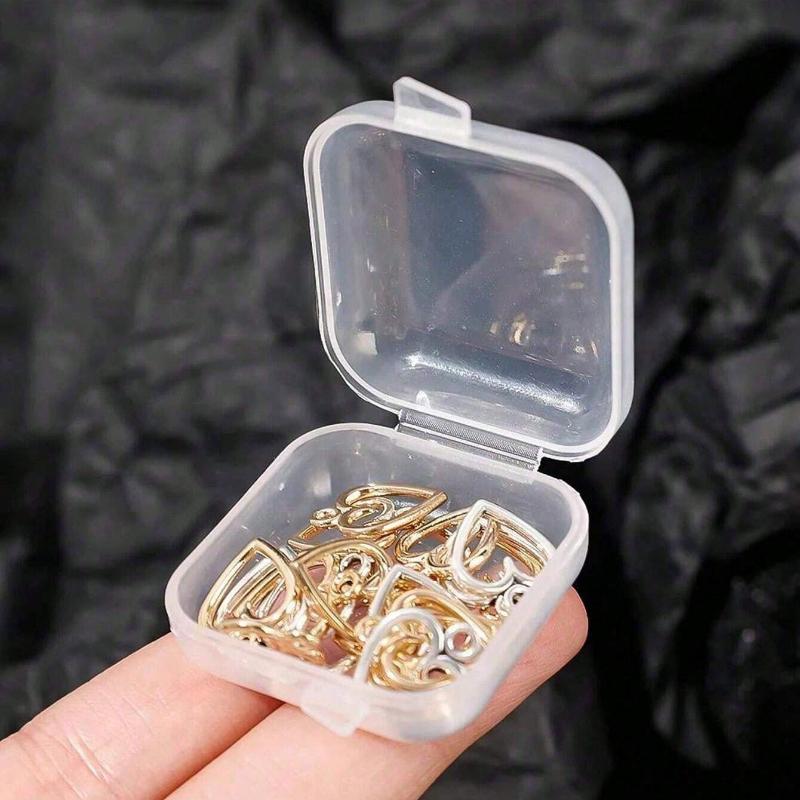 10PCSClear Jewelry Storage Box Portable Earplug Pill Storage Case Jewelry Beads Container Lid Multipurpose Organizer for Hardware Small Craft Gadgets