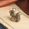 Brass Squirrel Holding Chestnut Creative Incense Holder Desktop Bronze Statue Crafts Tea Ornaments Decoration