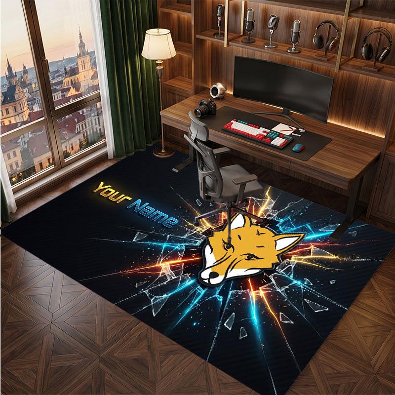 Leicester City Custom Crystal Velvet Rug, Personalized Name Text Print, Football Logo Soft Non‑Slip Floor Mat Home Decor Gift