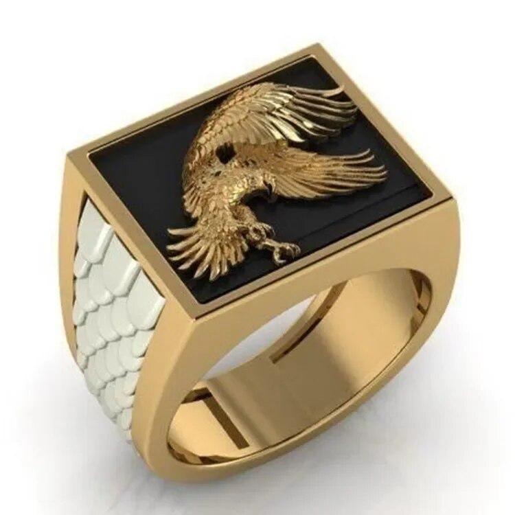 Domineering Metal  Men's Ring Punk Style Enamel Animal Male Rings Jewelry Hand Accessories