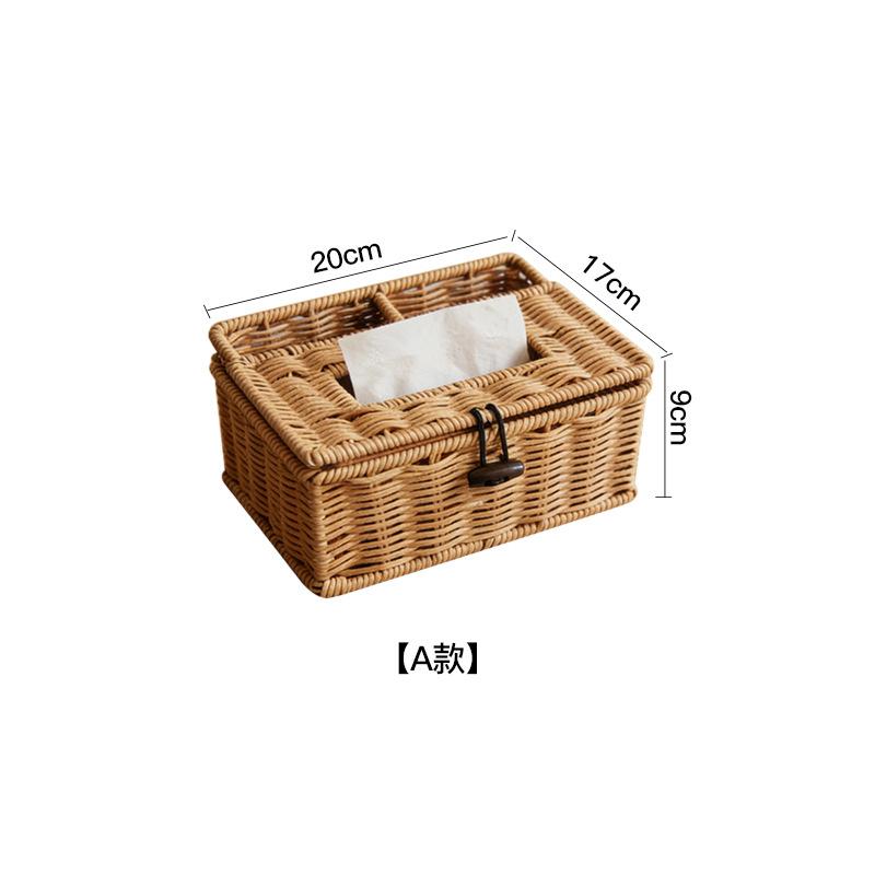 Handmade Woven Tissue Box Cover for Living Room Hotel Bedroom Bathroom Napkin Holder