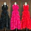 Elegant High-End Tiered Peplum Dress with Irregular Hem