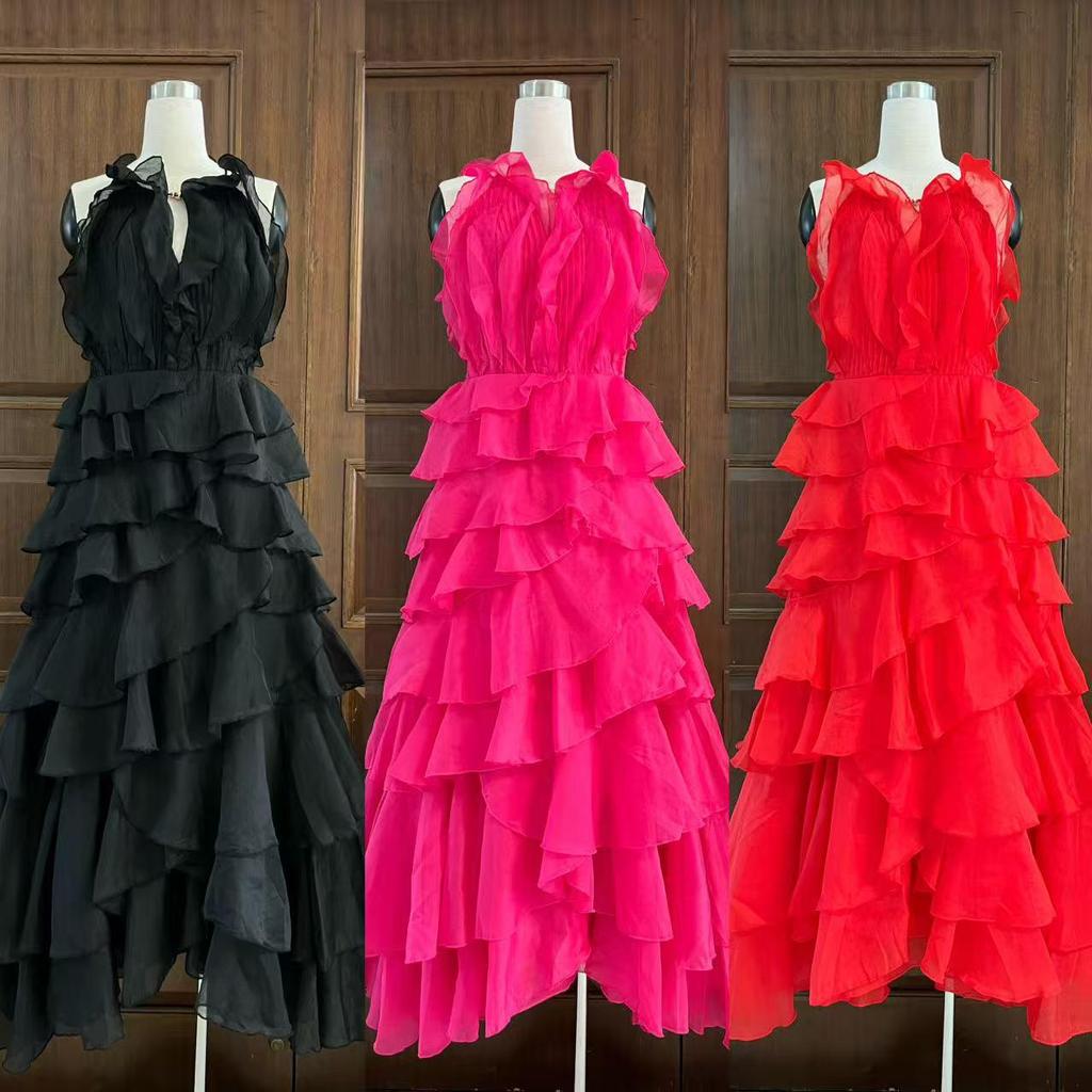 Elegant High-End Tiered Peplum Dress with Irregular Hem