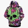 Herren und Damen Schädel Horror Element Muster 3D Gedruckter Hoodie Schwarzer Lässiger Pullover Geeignet für den täglichen Gebrauch