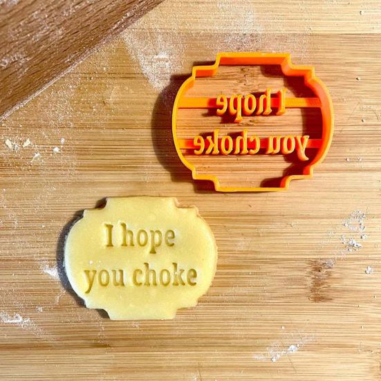 4 Stück/Set Fluchwörter Keksstempelform Antihaft Ich hoffe, du erstickst Hör auf zu reden Schimpfwörter Vulgaritäten Fondant Keks-Schneideform Küchenbackwerkzeuge