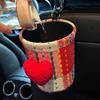Hanging Car Mounted Garbage Bin Love pattern Auto Seat Back Storage Bag  for Hanging items