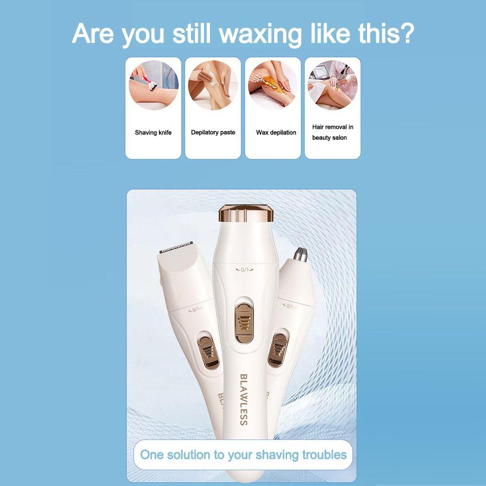 Rechargeable Electric Hair Removal Machine 3in1 Women's Hair Remover  for Armpit Face Leg Hair