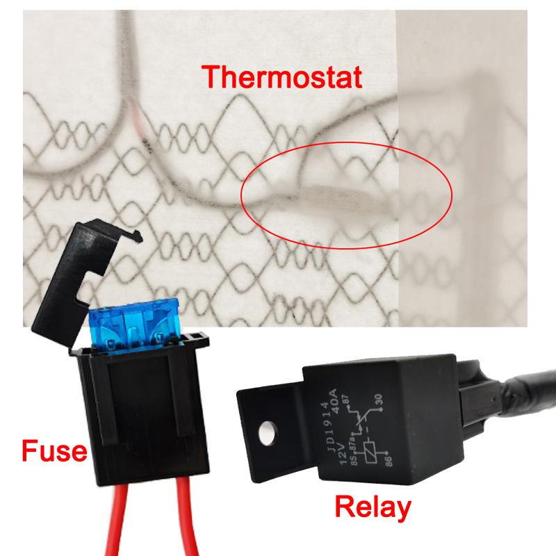 Universal Built -in Car Seat Heater Kit 12V Carbon Fiber Heating Pads Round Switch Cushion Set  Fit For Installing 1 Seat