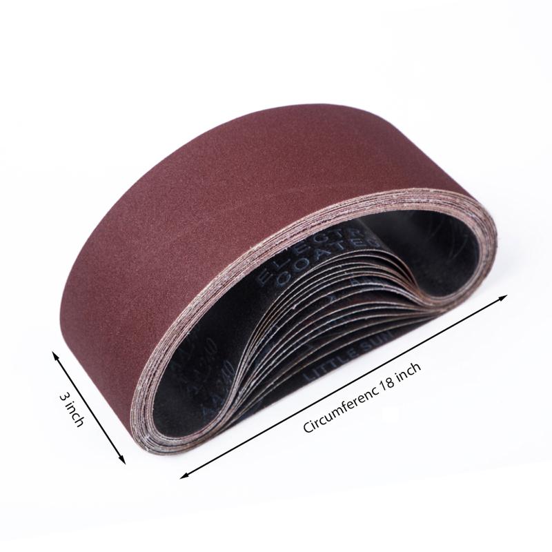 15Pcs Sanding Belt 75x457mm Sander Belts Set 3 Each of 80 120 150 240 400 Grits for Belt Sander Grinding Sharpening Derusting