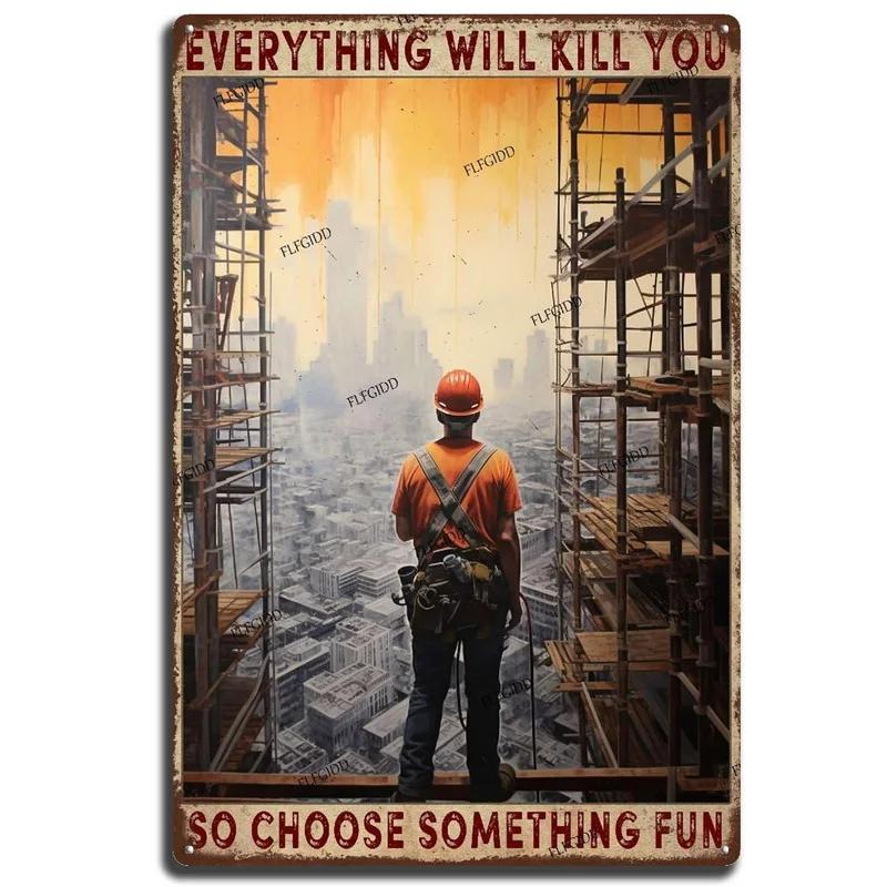 Metal Tin Signs Plaque Landscape View Wall Decoration Vintage Art Posters Iron Painting for Man Cave Home Cafe Garden Club Bar